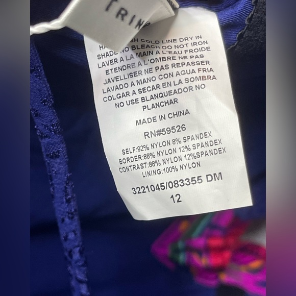 Trina Turk Navy One Piece with Multicolor V-Neck - Picture 7 of 7